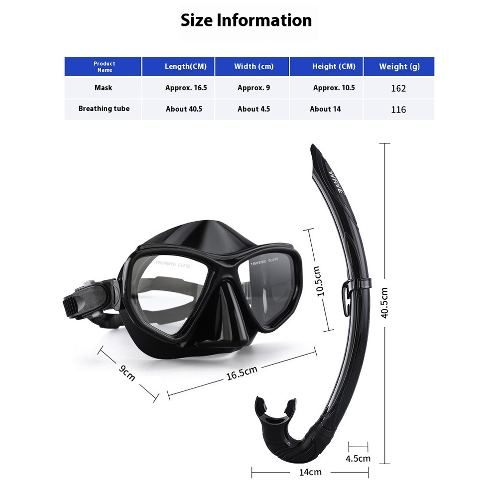 WAVE Jakość Snorkeling Szklane – Freediving Mask Set recenzja i cena